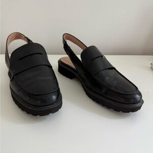 Cole Haan Black Geneva Lug Slingback Flats